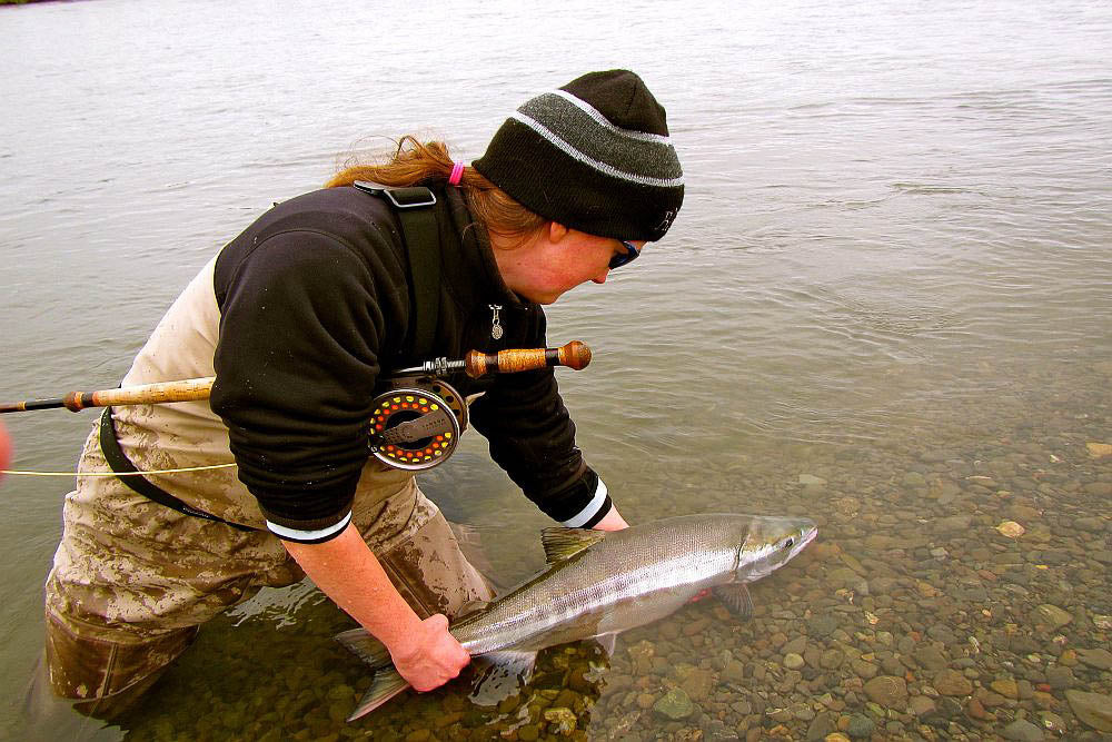 FLY FISHING KING SALMON - REEL ACTION ALASKA LODGE, Swinging For King  Salmon, Alaska King Salmon, Fly Fishing Chinook Salmon, Alaska King  Salmon