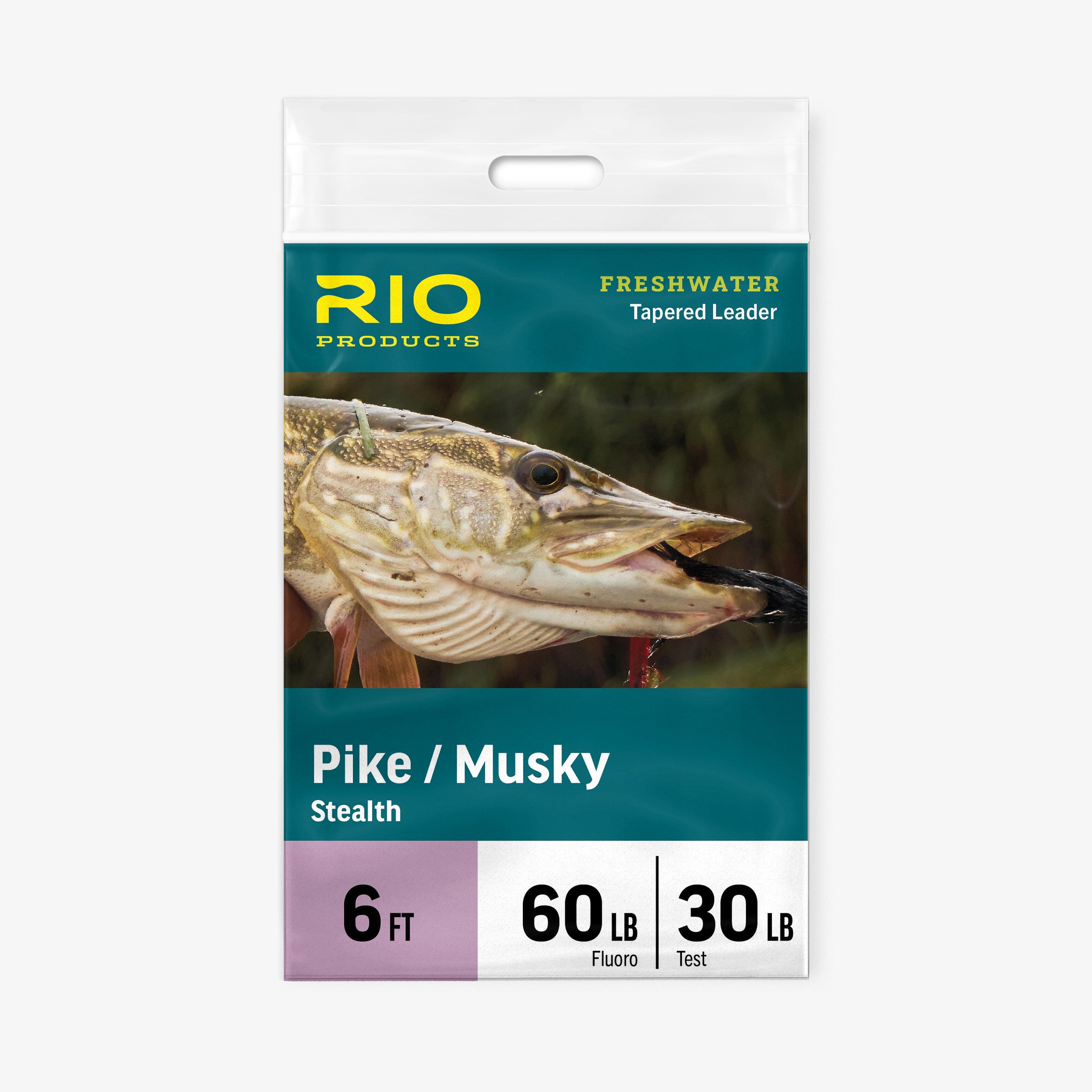 5 Pack 100 lb 12 Musky Pike Fluorocarbon Fishing Leaders Stay-Lok