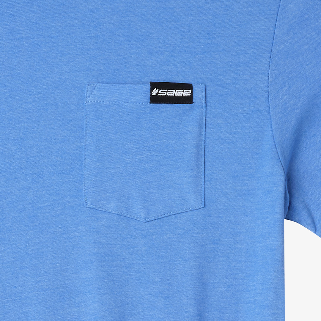 M's Sage Logo Pocket Tee Heather Royal