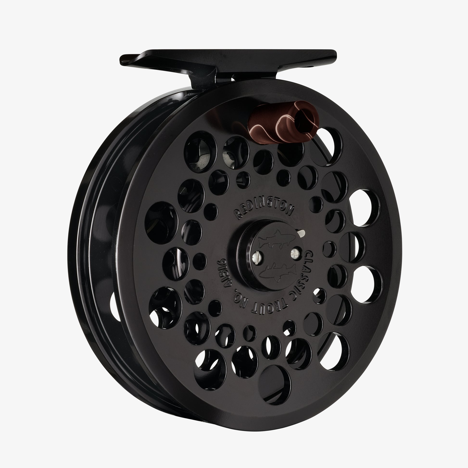 Black Classic Trout Reel, front