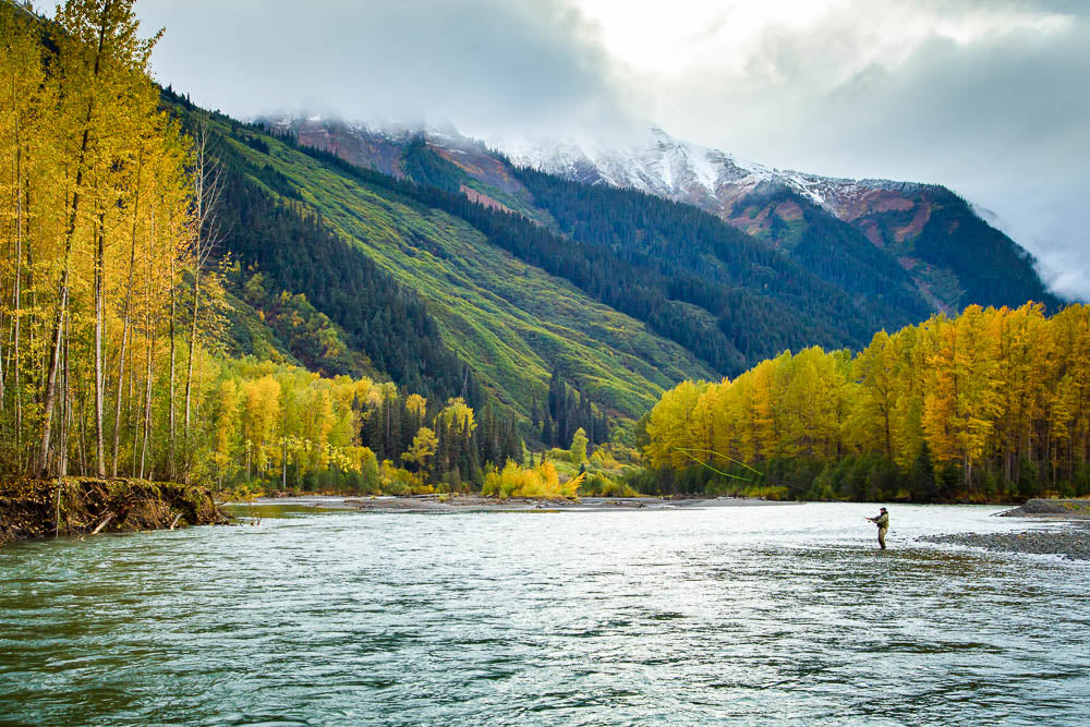 Angler fishing in Nass River