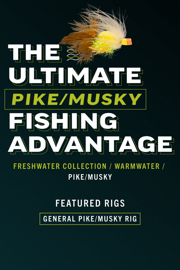Pike & Musky Fly Collection: 6 Flies + Fly Box