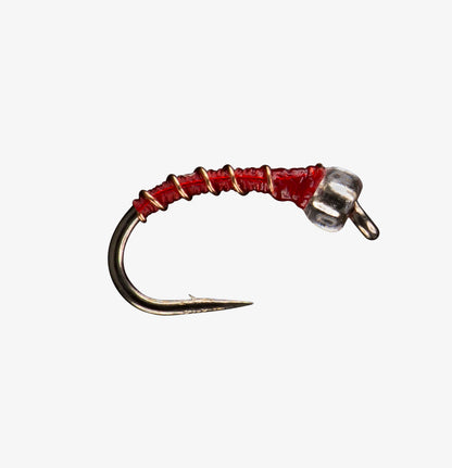Glass Zebra Midge Red