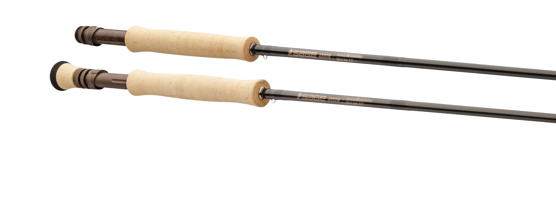 Arrow Rod handle section for 5 and 8 weights quartering toward camera