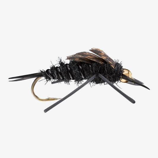 RubberLegStoneflyBead Black 