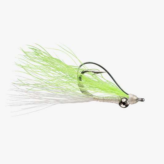 SkinnyWaterClouserMinnowWeedless ChartreuseWhite 