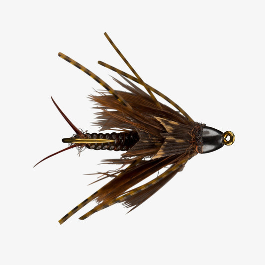 Black/Brown - Top View Of Hookup Stone Pattern - Bead Nymph