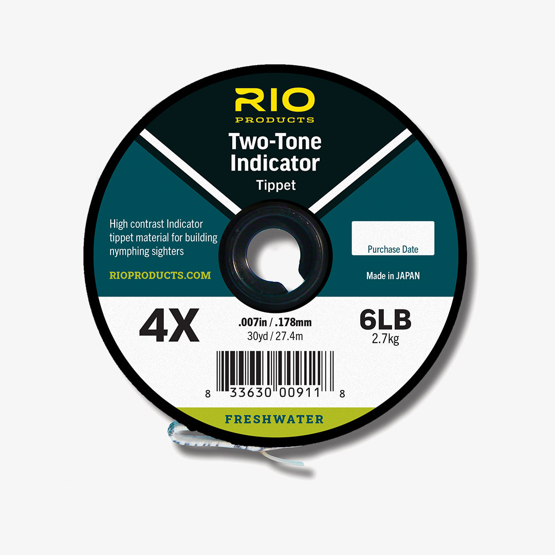 RIO Two-Tone Indicator Tippet — black and white sighter material for euro nymphing
