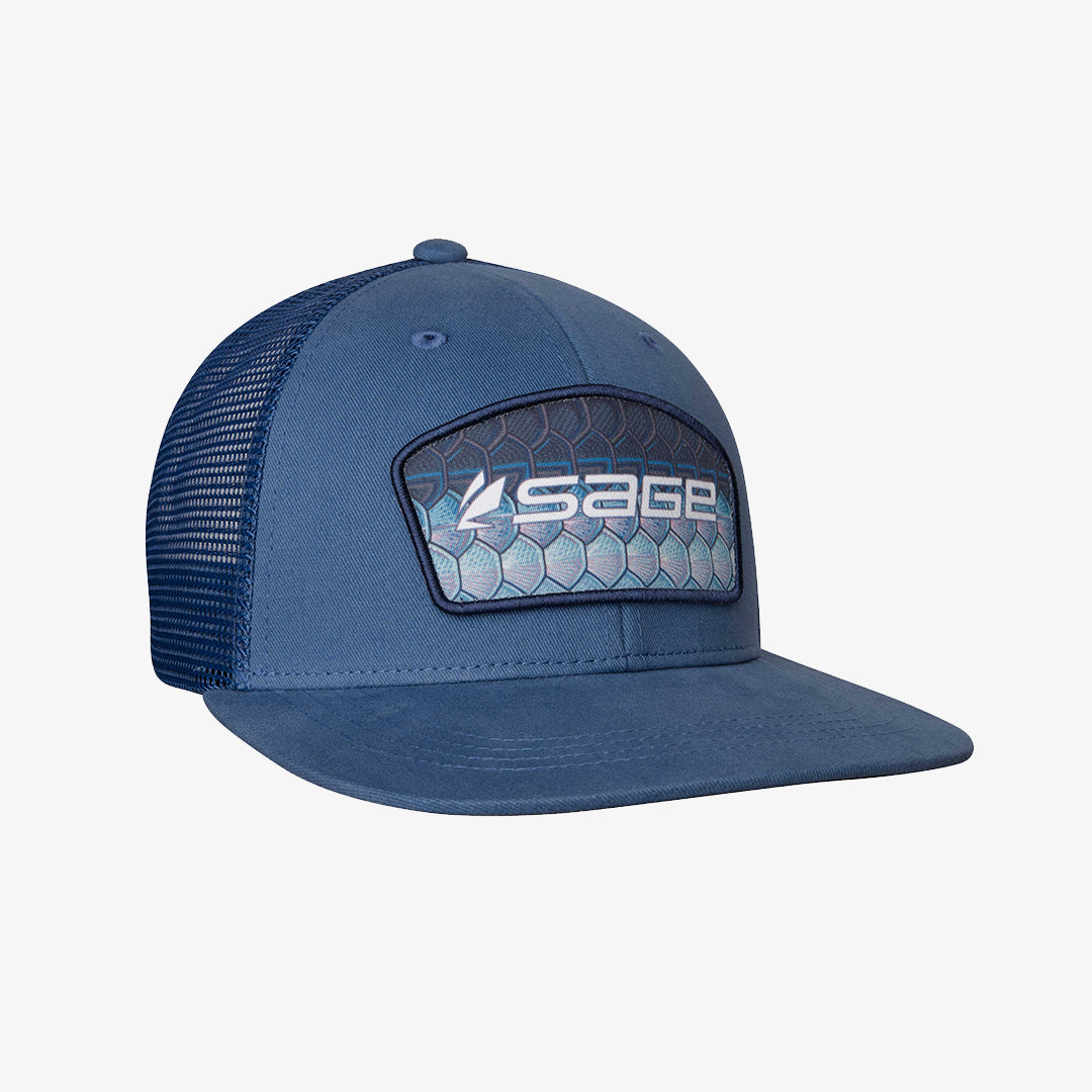 Sage fly fishing trucker hat in navy