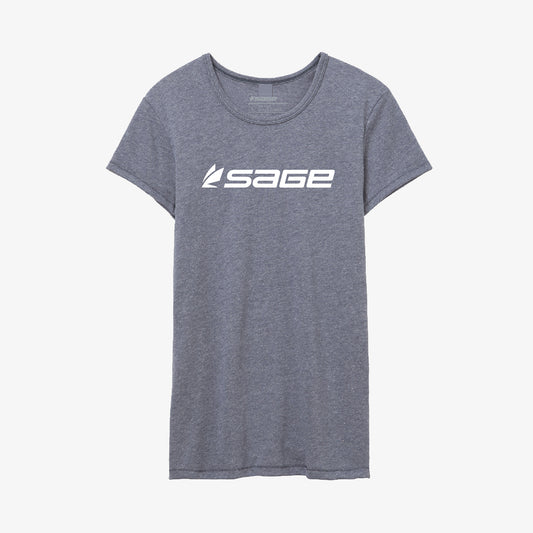 Sage women's fly fishing t-shirt in heather gray