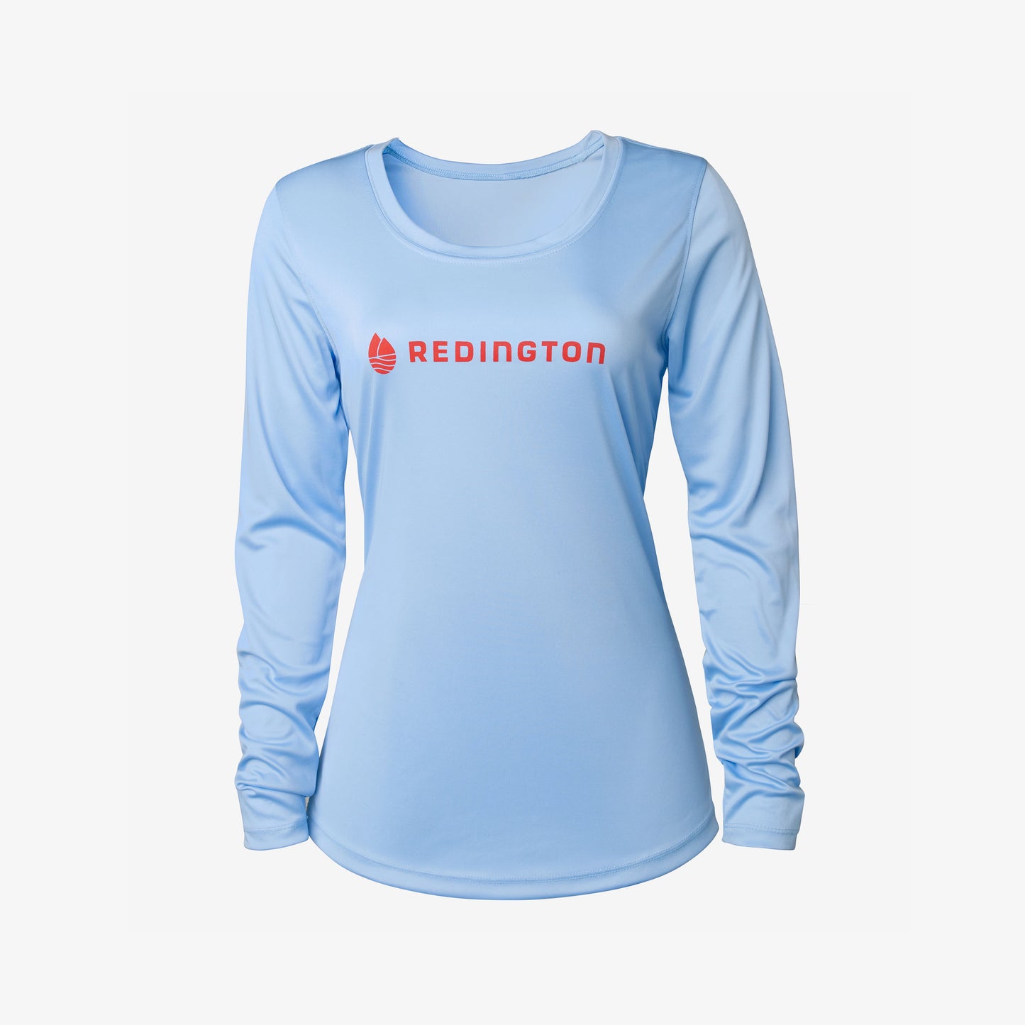 A long-sleeved blue t-shirt with the Redington logo printed in red on the chest.