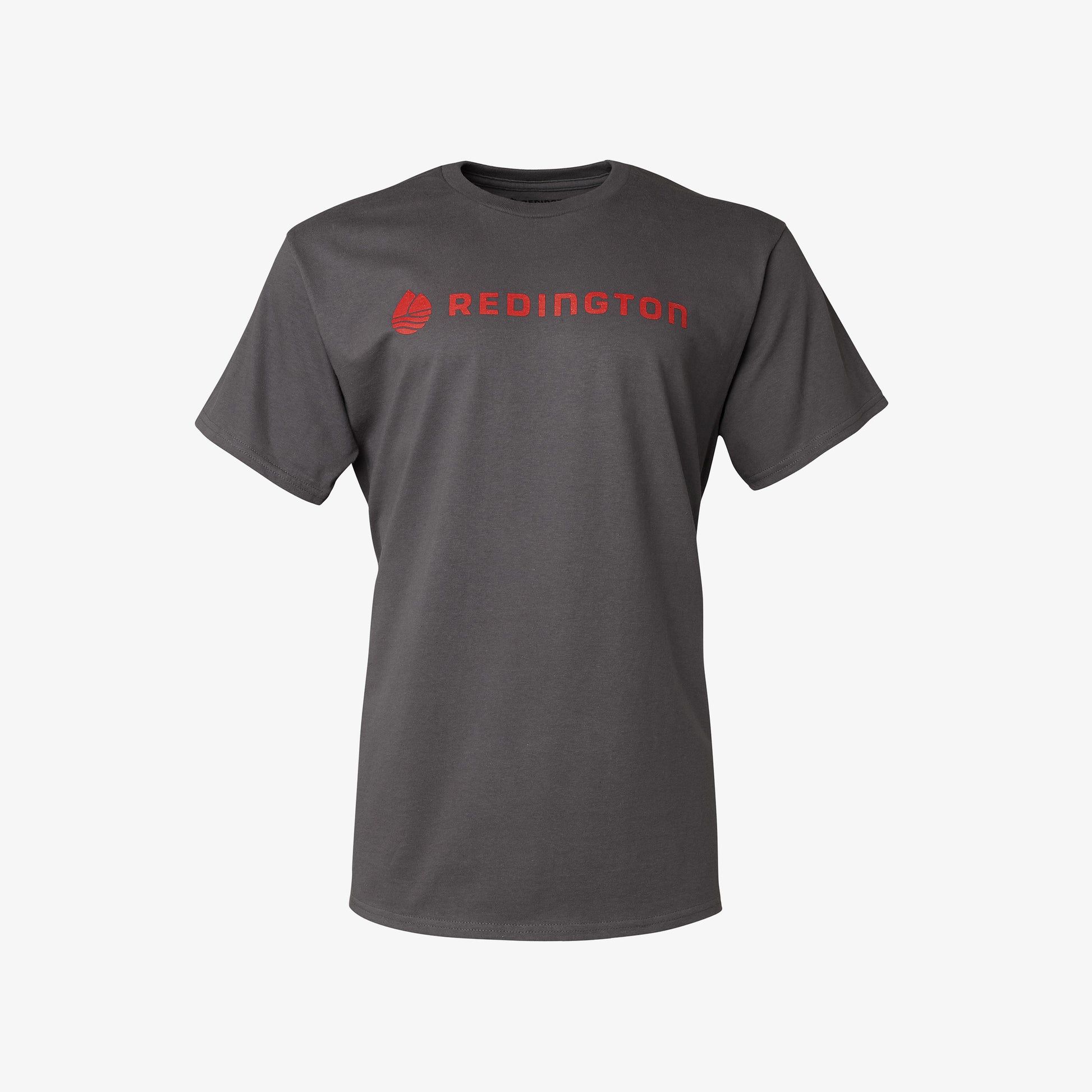 A gray t-shirt with the Redington logo printed in red across the chest.