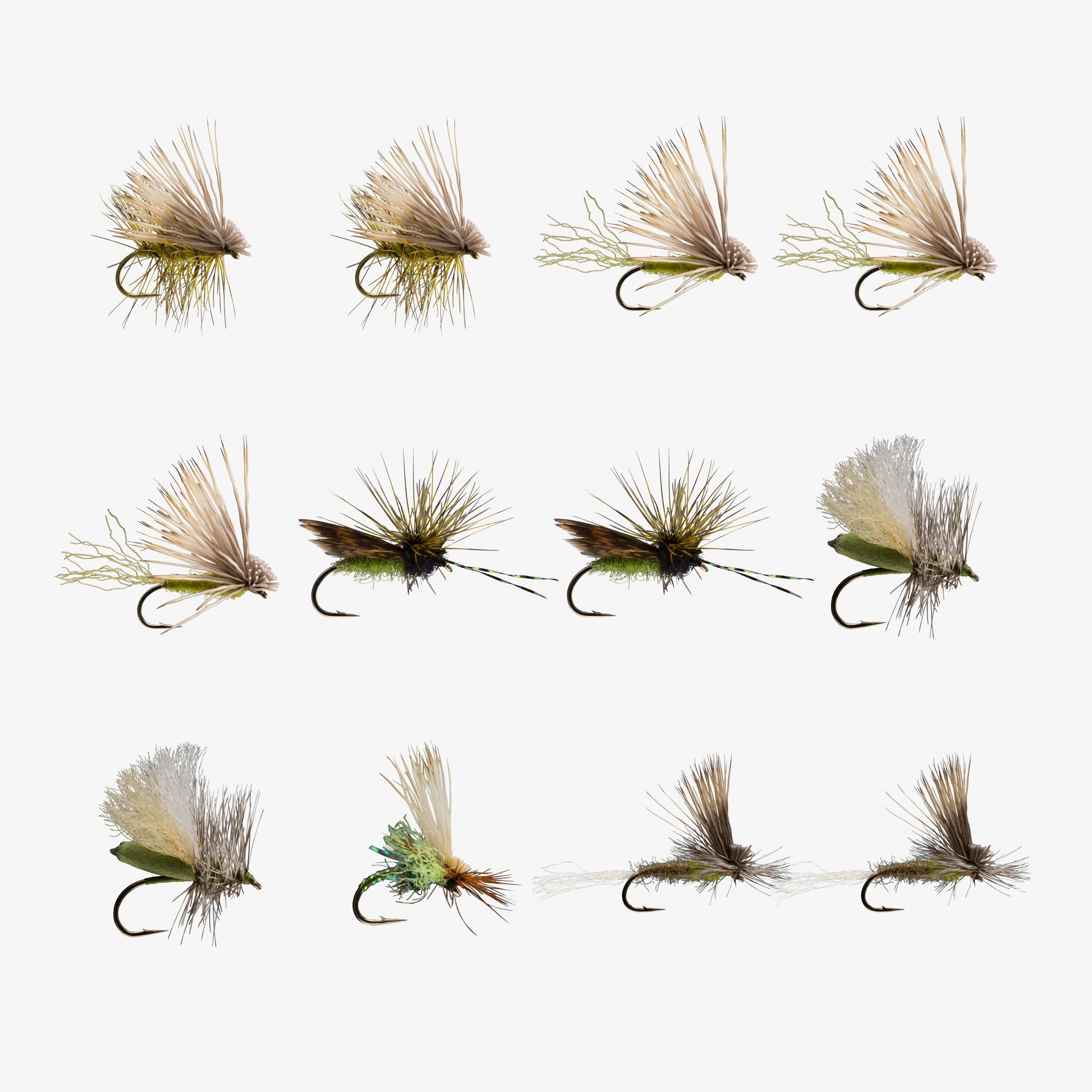 Olive Caddis Dry Assortment