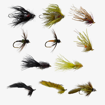 assortment of trout lures 80 piece fishing kit Creme Lure Trout hard bait kit contains five hard baits in an assortment of colors Rio Trout Spey Fly Assortment