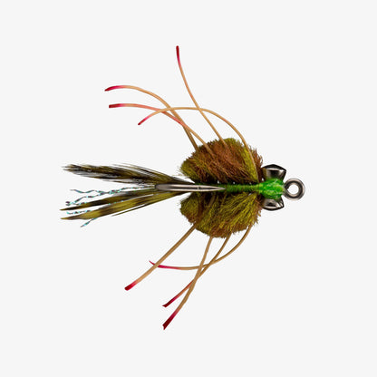 Olive - Top View Of Permit Crab Pattern - Saltwater Flats